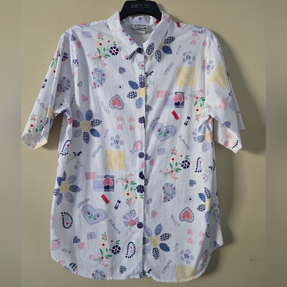 Separate Issue . Colorful Patterned Button-Up Shi… - image 1